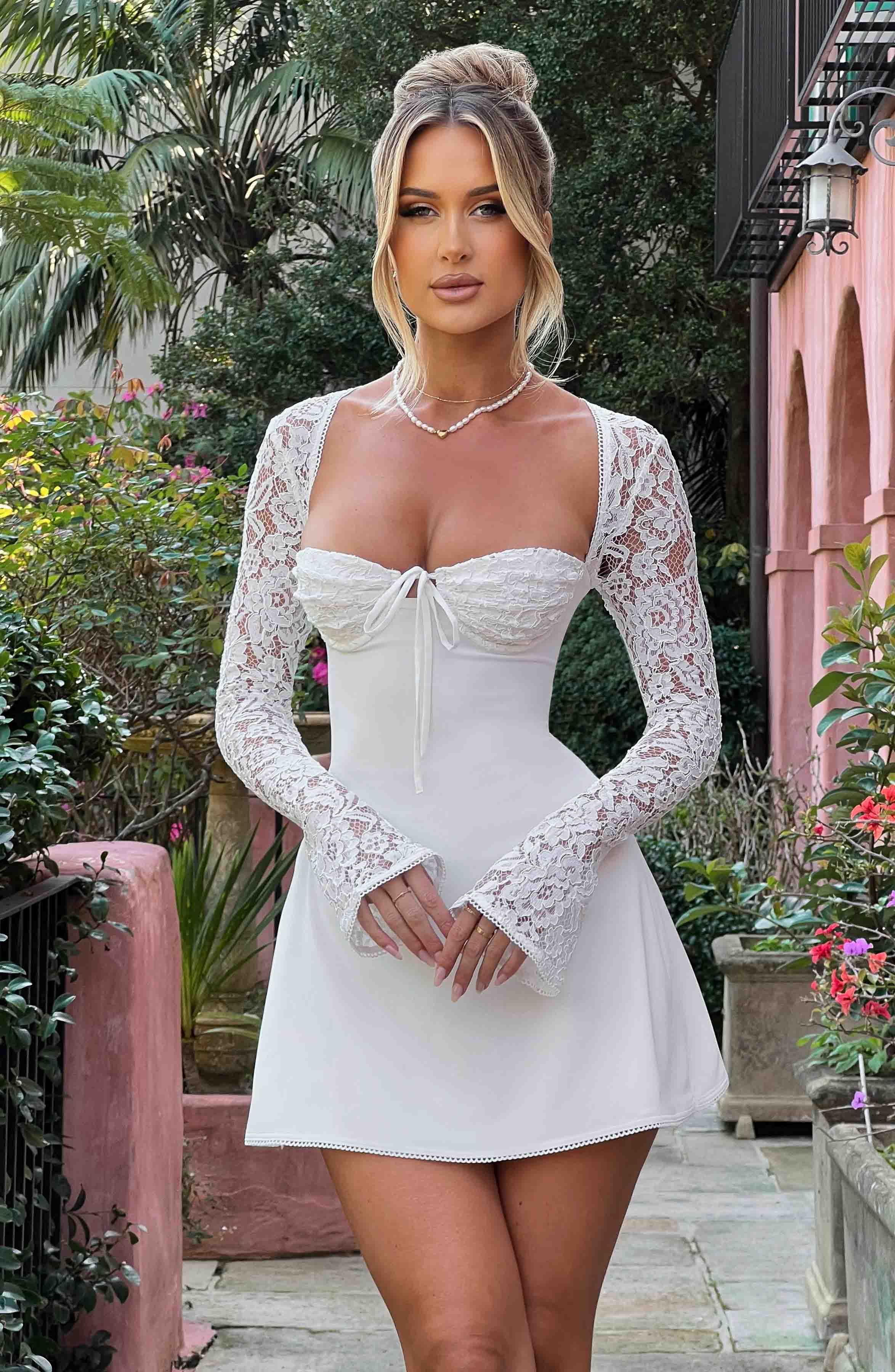 Ivory Jacinta Lace Milkmaid Mini
