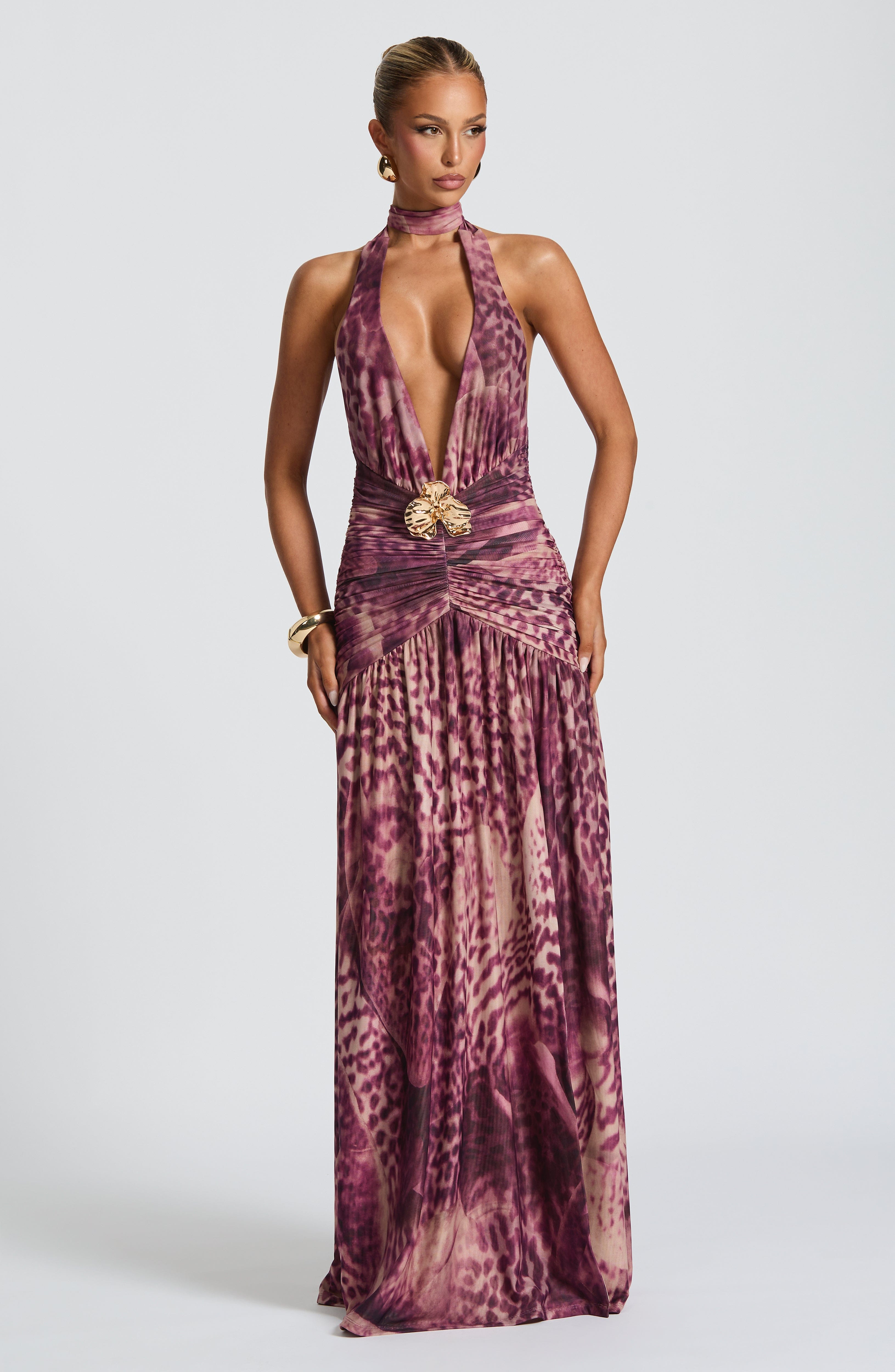 Magenta Orchid Melania Mesh Maxi
