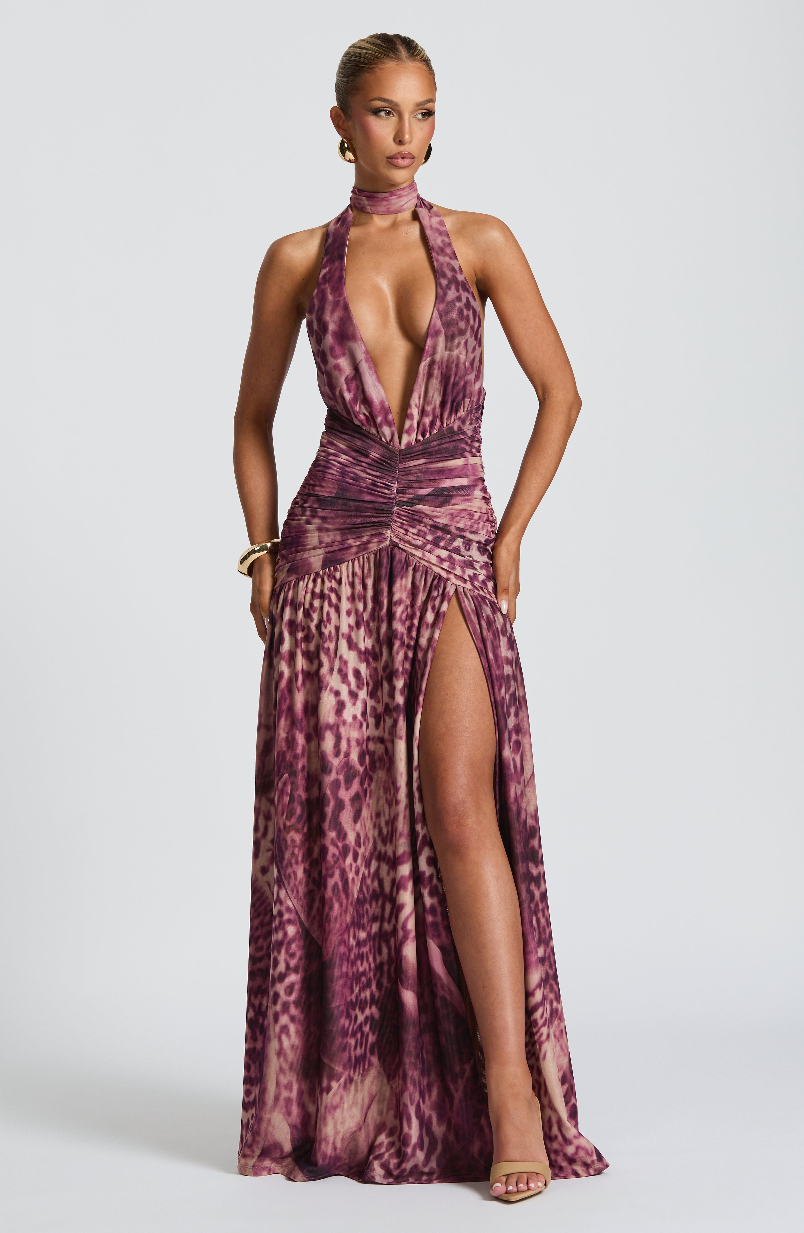 Magenta Orchid Melania Mesh Maxi